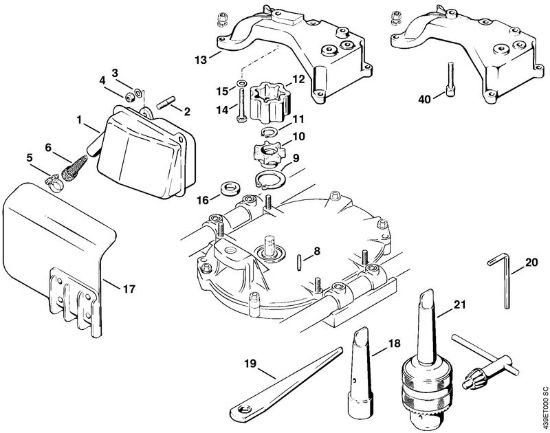 Silenziatore, serie completa di silenziatore, accessori a richiesta BT 309 BT 309 brand Stihl